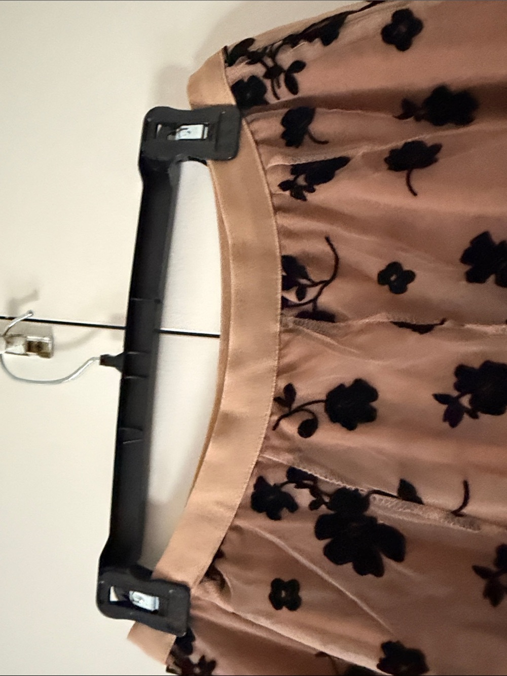 Chicwish Beige Tulle Midi Skirt with Black Floral Flock - Picture 3 of 5